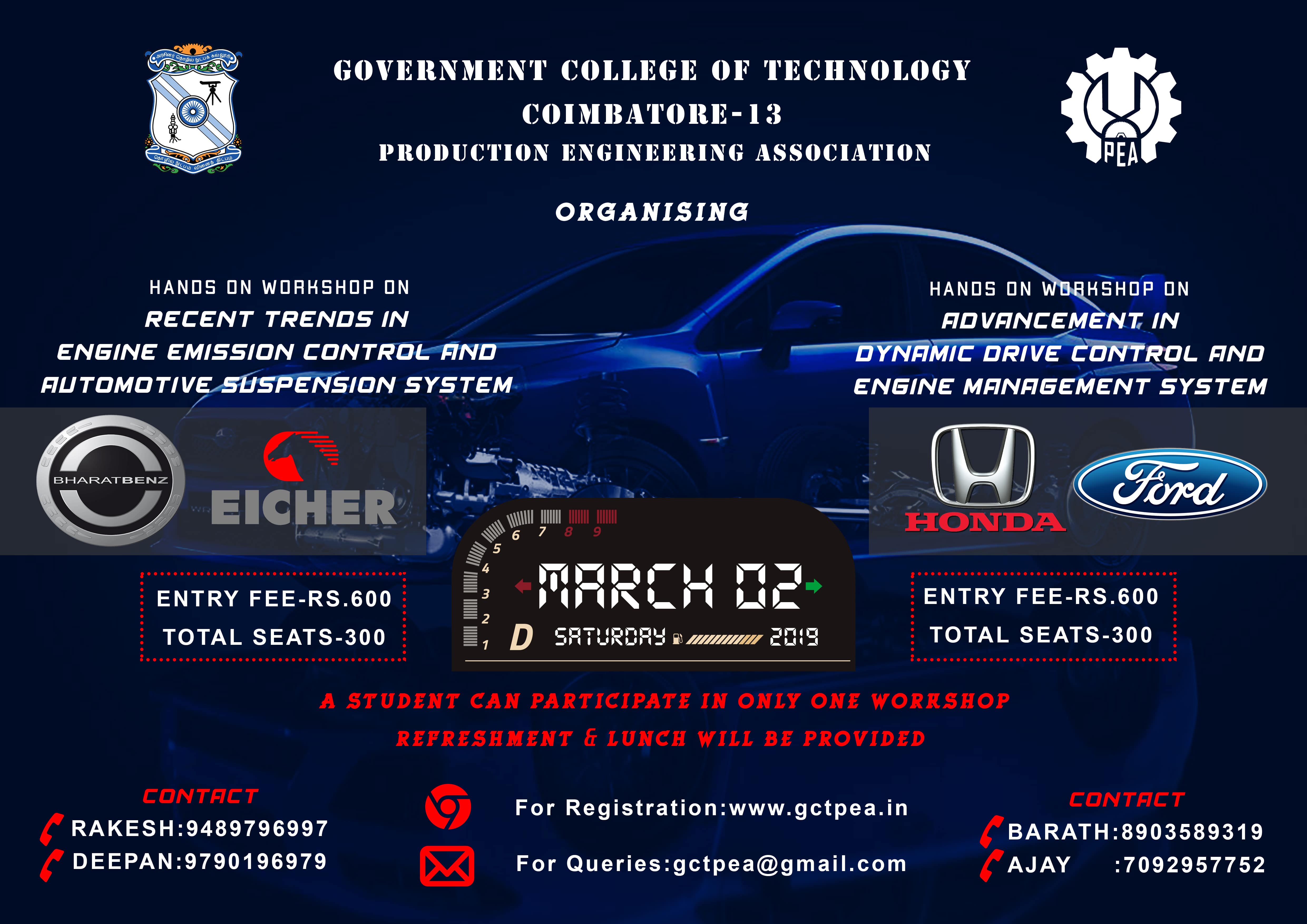 One Day National Level Workshop for Mechanical Students 2019